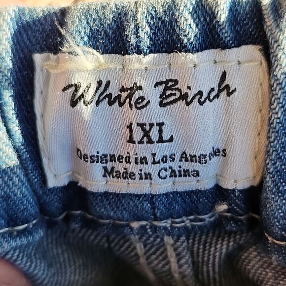 White Birch elastic & drawstring waistband, 95% cotton denim jeans, 1XL - Picture 4 of 7